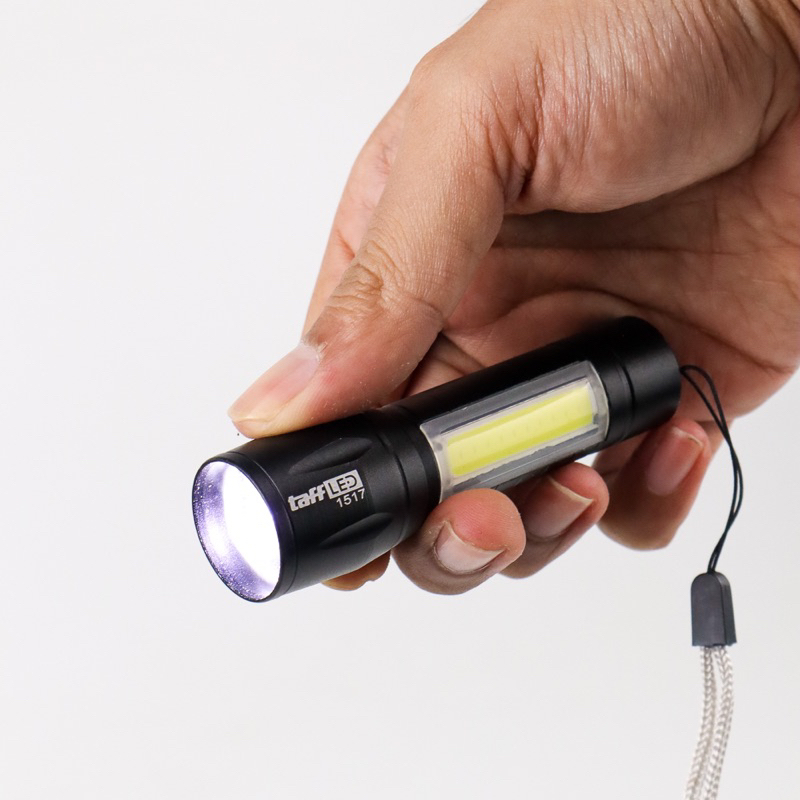 TaffLED Albinaly Senter LED USB Rechargeable Q5 + COB 2300 Lumens - 1517