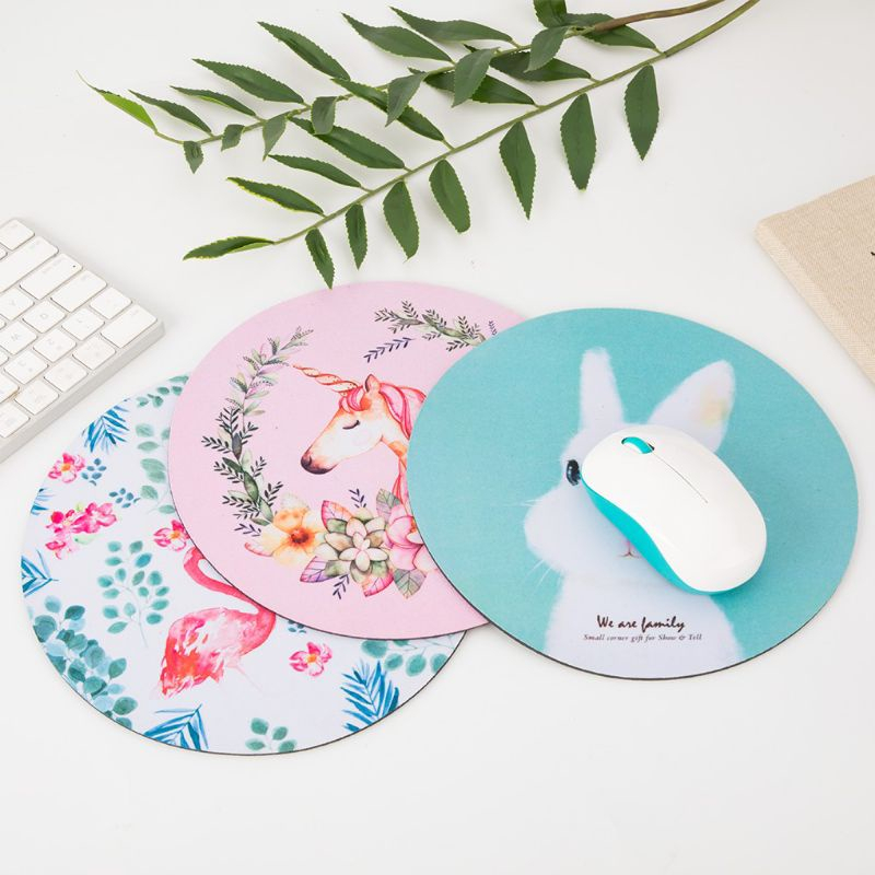 Mouse Pad Bulat Anti Slip Mousepad Laptop/Komputer Karakter Lucu  AK006 - ACS