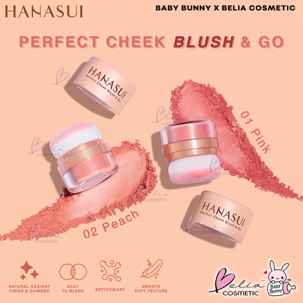 ❤ BELIA ❤ HANASUI Perfect Cheek Blush &amp; Go 2.5g | Powder Blush On | Perona Wajah