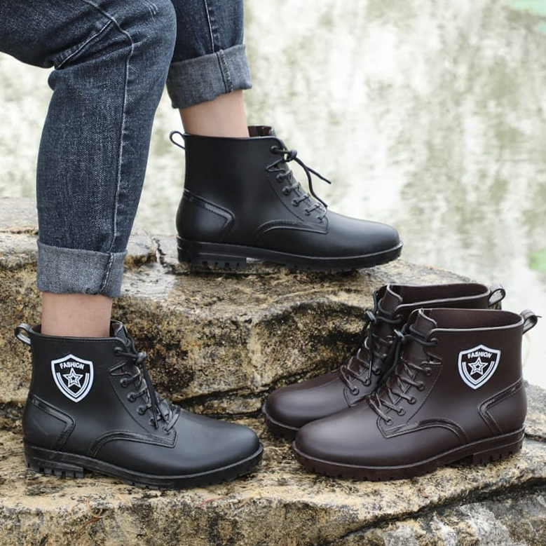 Sepatu Kerja Pria Import Anti Air Sepatu Karet Jenggel Pria  LF2888