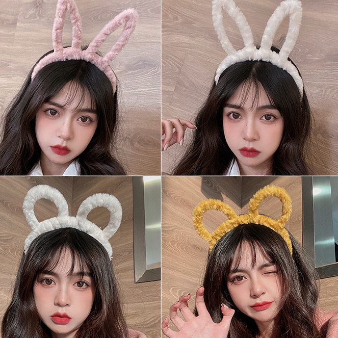 T&amp;Y Bando Lucu Karakter Hewan Bulu Halus  Bondu Motif Kuping Kelinci Kucing Beruang Bandana Cat Bear Rabbit Wanita Anak Dan Dewasa Perempuan Fashion Korea Style Import