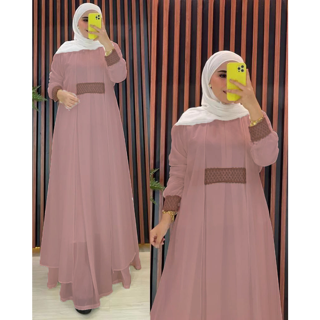 Paket Hemat Salsa Maxy Dress I Gamis Murah I Kondangan L Jumbo L Fashion Muslim L Gamis Ceruty