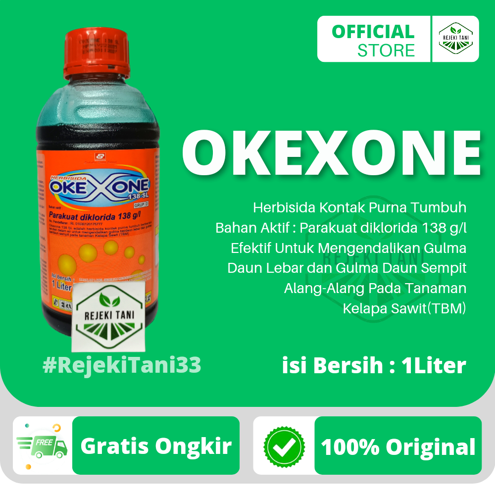 Herbisida OKEXONE 138 SL 1 Liter Obat Pembasmi Rumput Yang Bekerja Secara Kontak Rumput Mati Dalam H