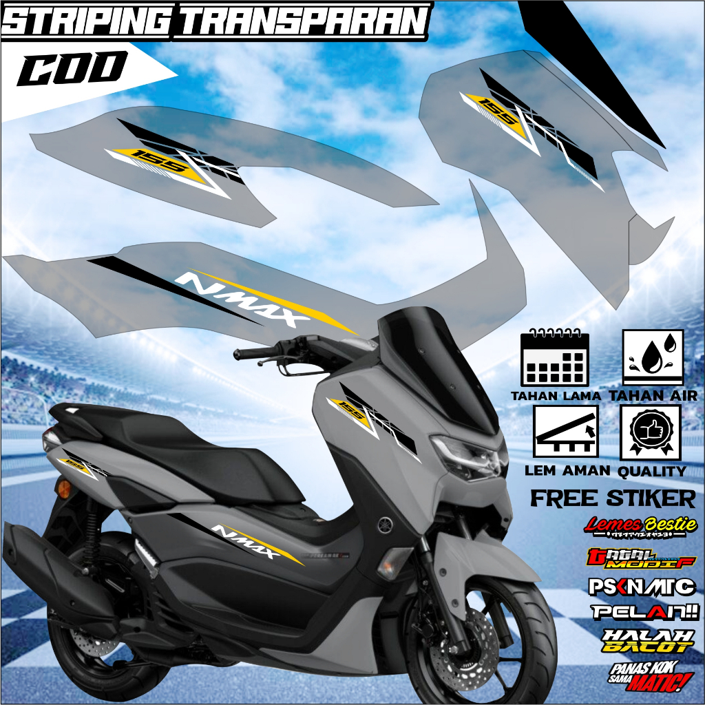 STRIPING N MAX NEW 155 STIKER TRANSPARAN N MAX NEW