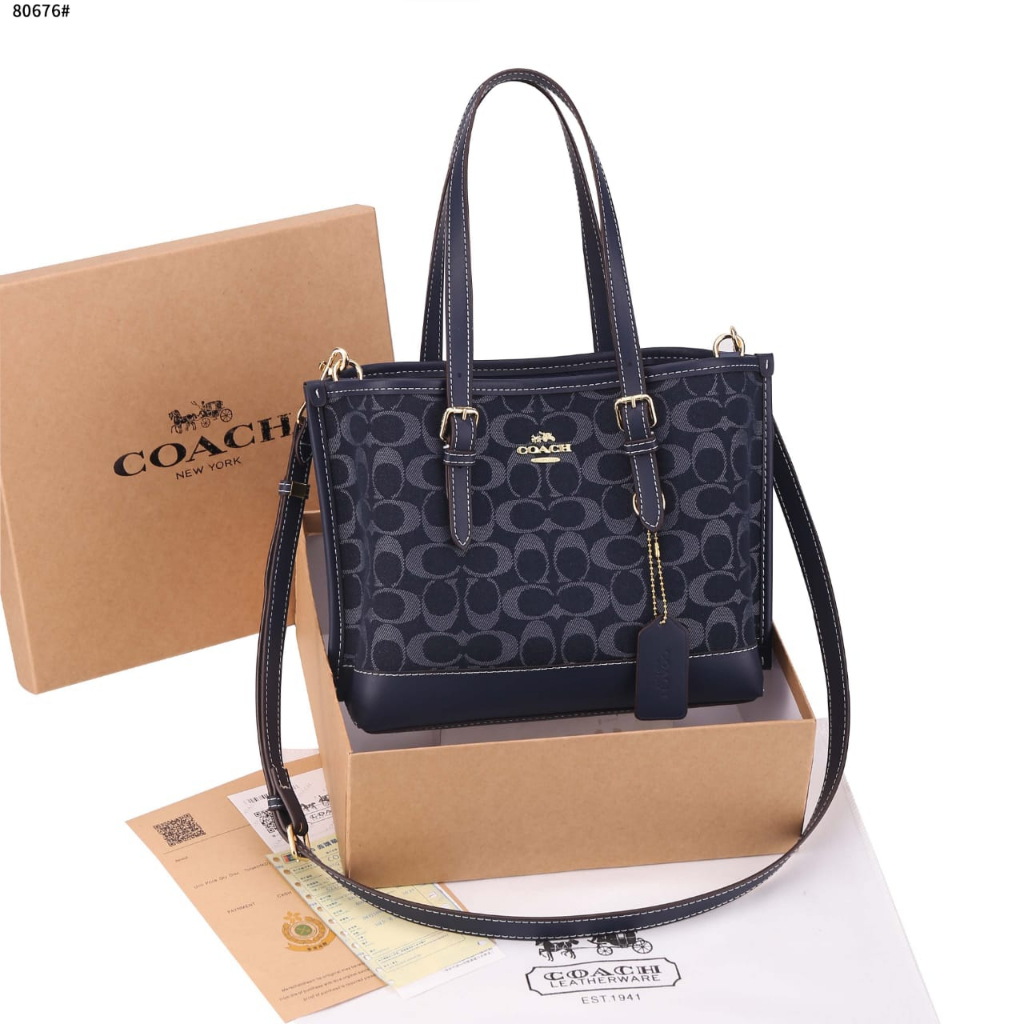 COA Mollie Tote 25 In Signature Chambray Bag's 80676