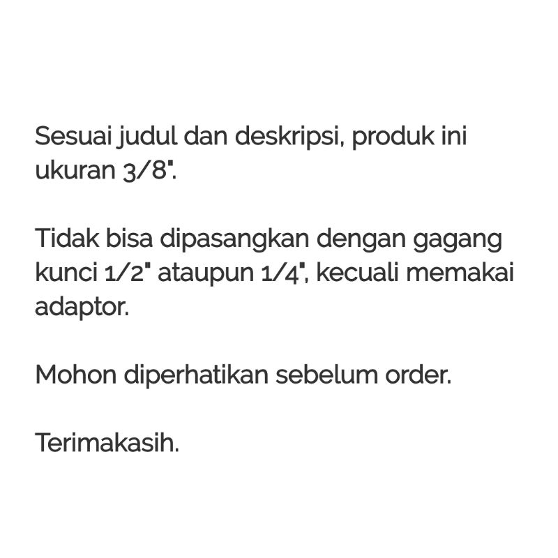 Mata Kunci Shock Silver 3/8 Inch Panjang, Socket Pas Sok CR-V, Chrome Vanadium.