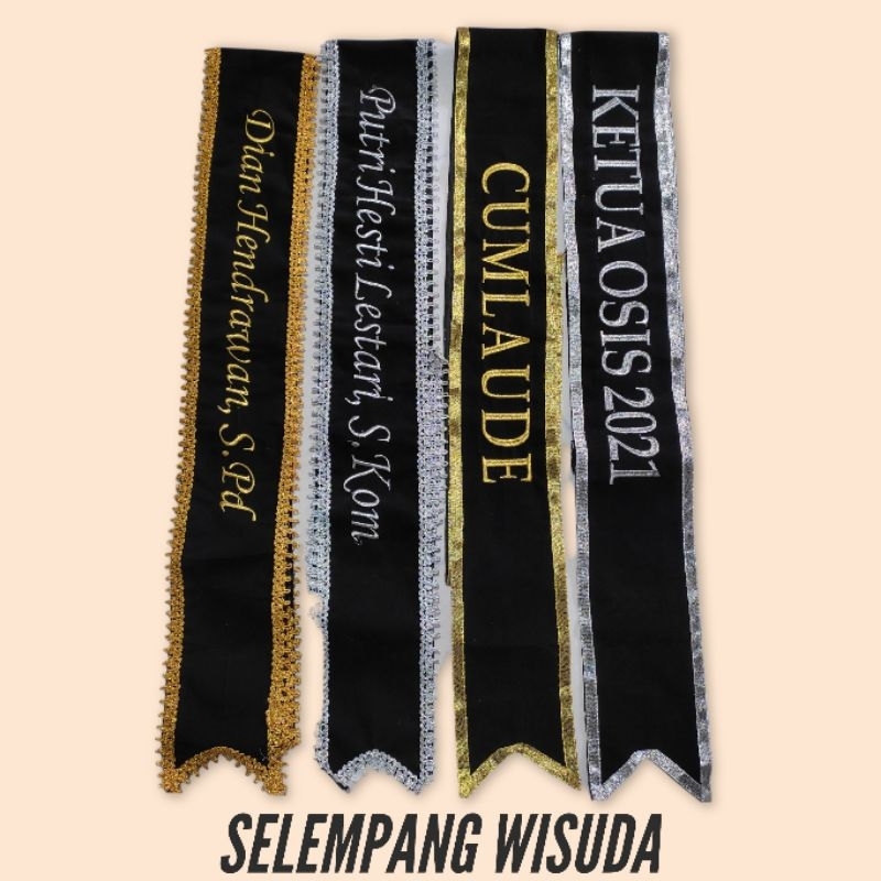 CUSTOM SELEMPANG WISUDA Bordir