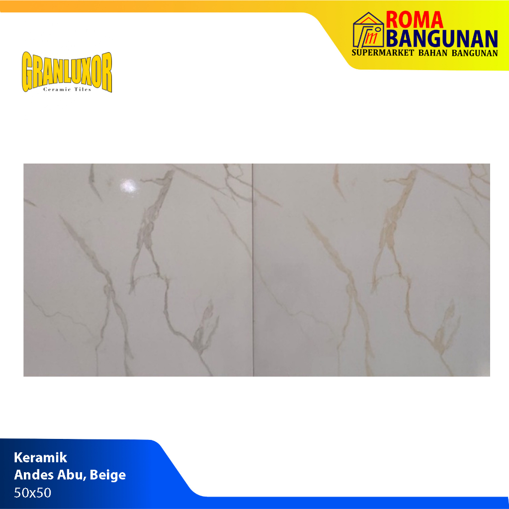 GranLuxor Keramik Lantai Andes Abu 50x50