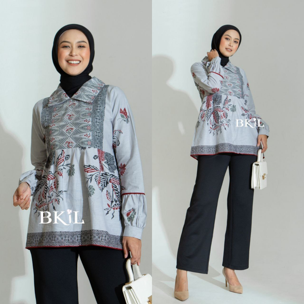 BAJU BATIK WANITA MODERN MONALISA GENES M,L,XL asli PEKALONGAN