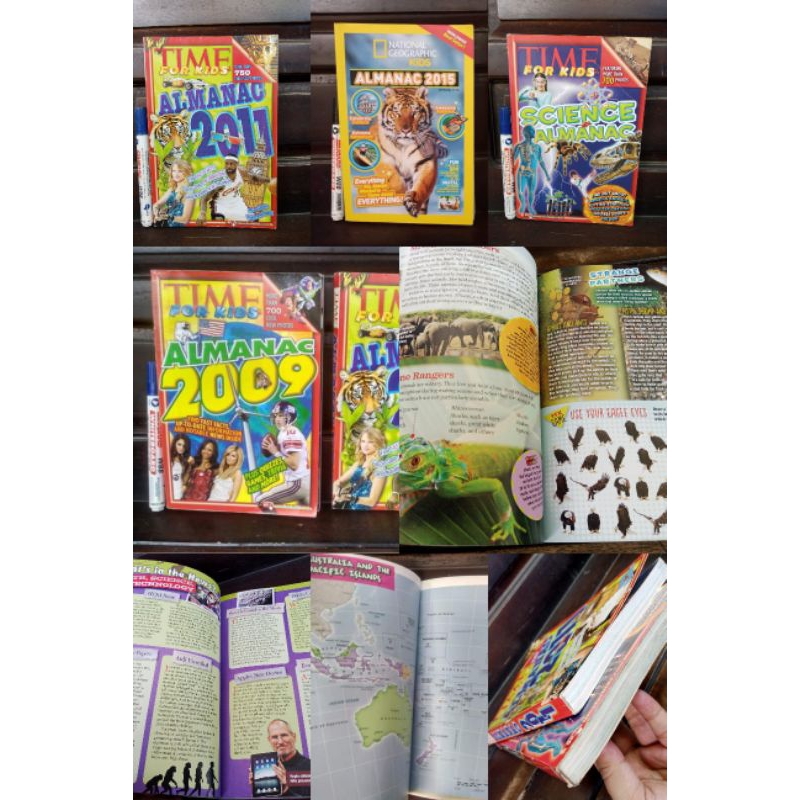 Buku anak teks english : Natgeo almanac / time for kids / science almanac  (bekas/second/preloved)