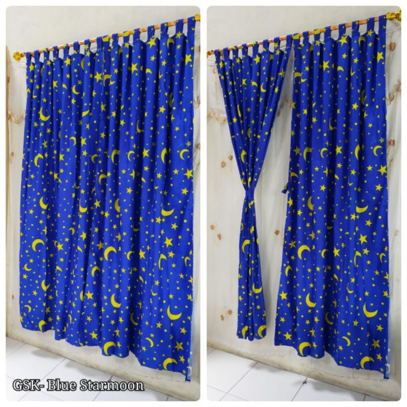 [ PINTU DAN JENDELA ] GORDEN TALI + PONI KARAKTER BULAN BINTANG STARMOON NAVY