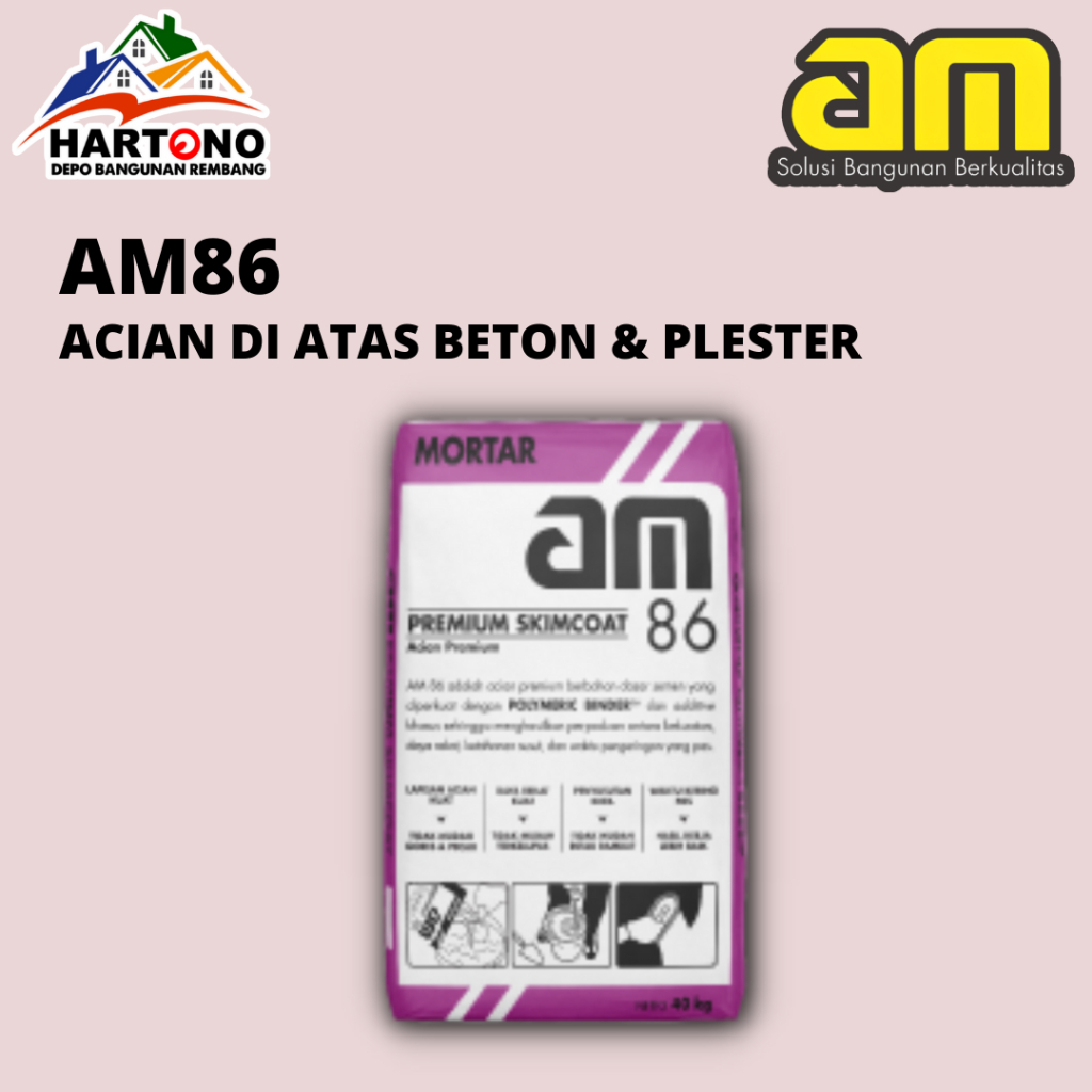 SEMEN ACIAN/ SEMEN MORTAR/ PREMIUM SKIMCOAT AM 86 (20KG)