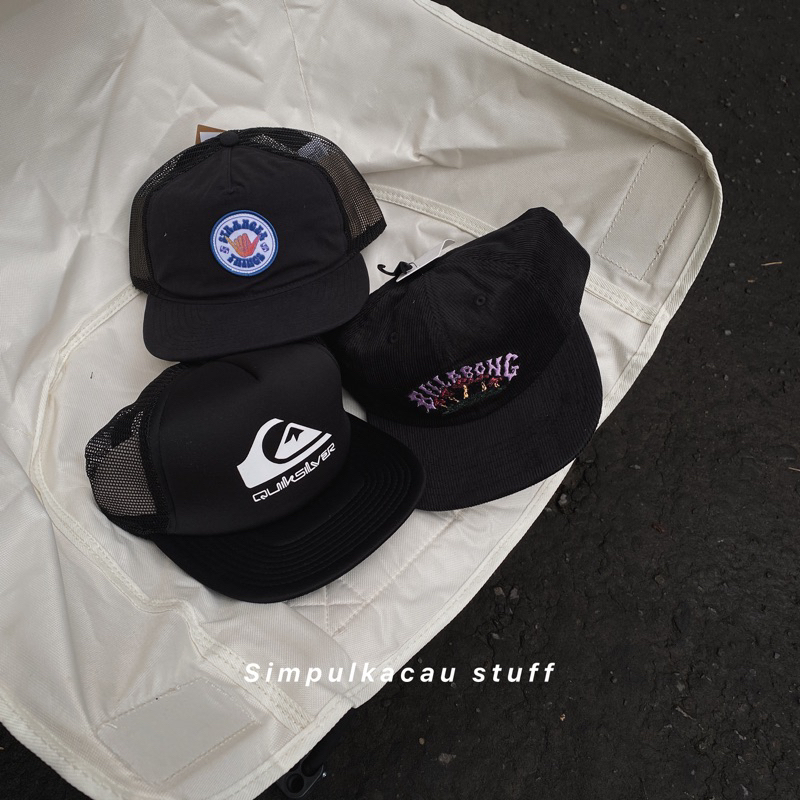 trucker hat quiksilver &amp; billabong black original