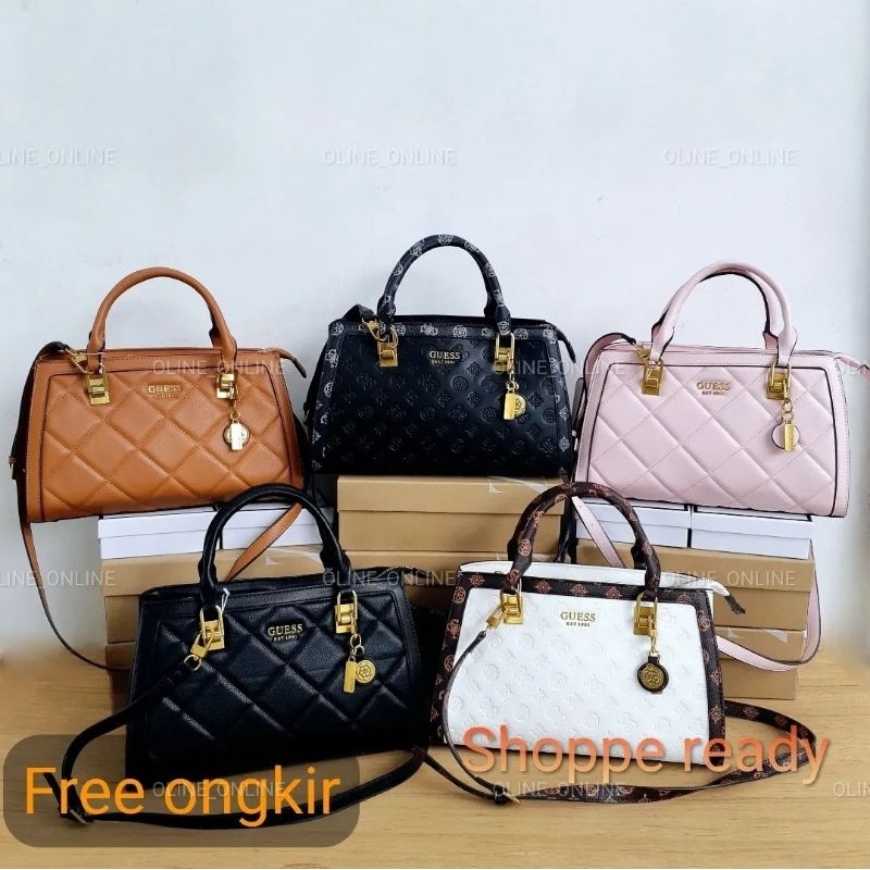 guess abey top handle bag