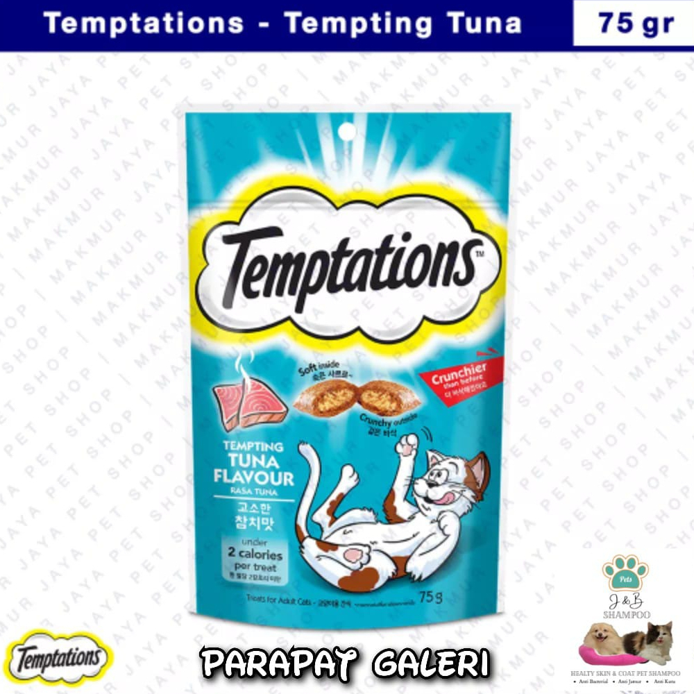 TEMPTATIONS Snack Kucing Multivariant Pouch 75gr Cemilan Melatih Kucing