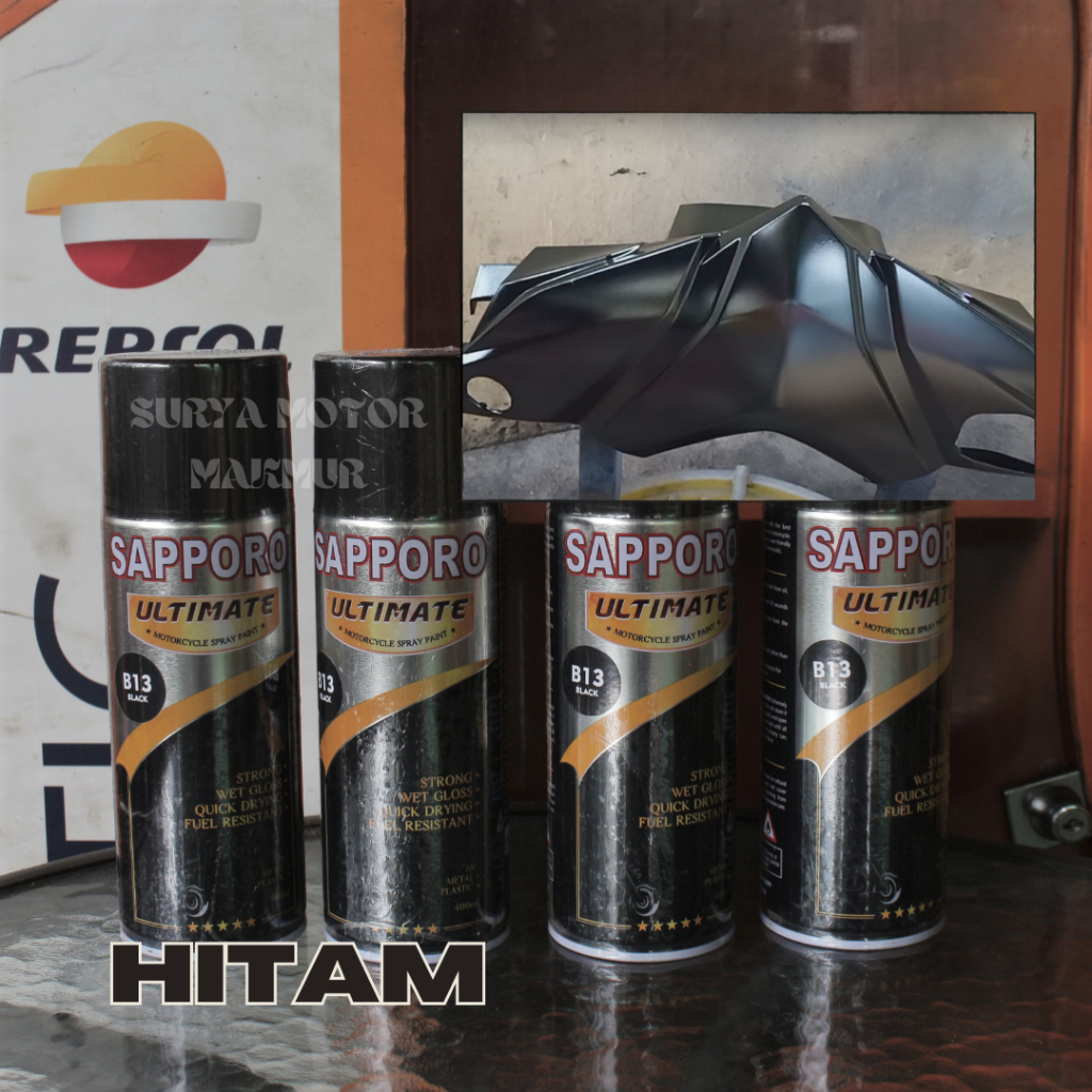 Pilok / Pilox Sapporo Ultimate BLACK *B13 Warna Hitam Cat Semprot