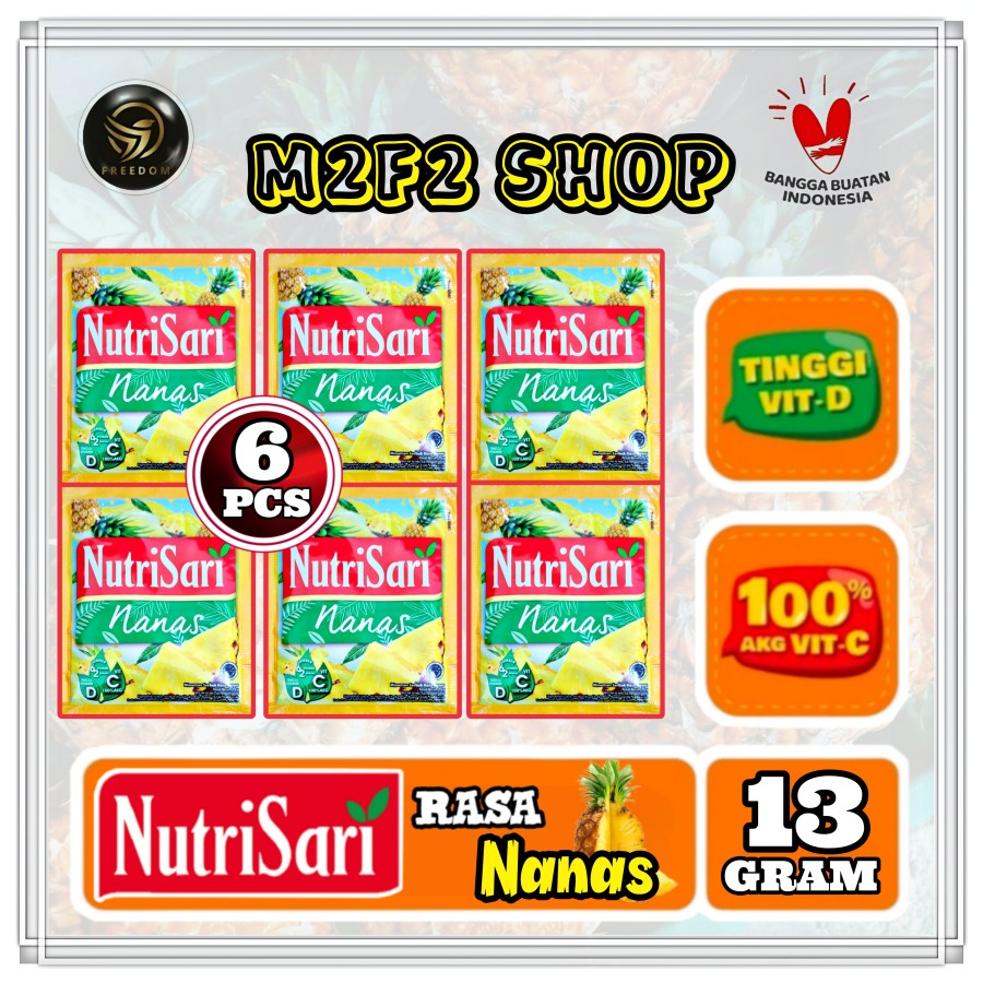 

NutriSari Minuman Serbuk Rasa Nanas Sachet - 13 gr (Kemasan 6 Pcs)