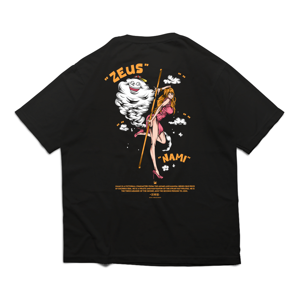 KAOS NAMI &amp; ZEUS ONEPIECE HITAM | Kaos One Piece | Kaos Anime | Baju Distro Pria Wanita - KUUL INDUSTRIES