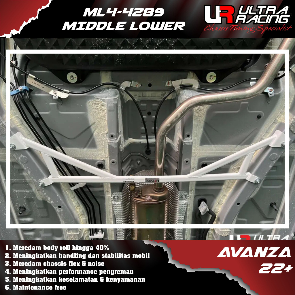 Aksesoris Strutbar Stabiliser Bar ULTRA RACING - Middle lower (4points) ML4-4289 Toyota Avanza 22+ -