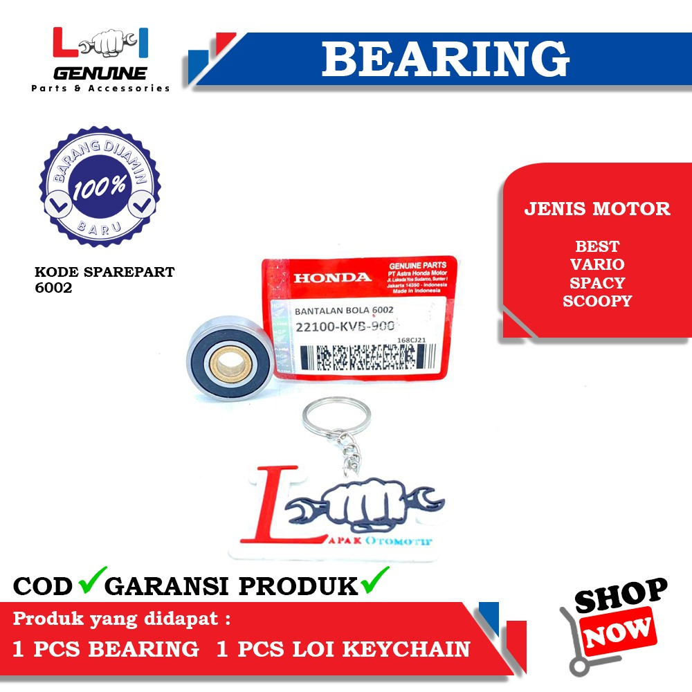 -LOI- BEARING KOTAK BEARING LAHER 6002 BOSH KUNINGAN BEAT, SCOOPY, VARIO, ADV 160, PCX, GENIO