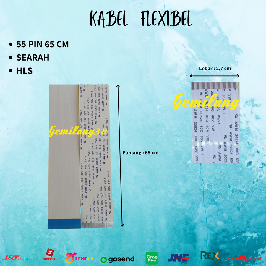 Kabel Flexibel 55 Pin 65 cm Searah HlS flexible flat cable 55pins(0.5)