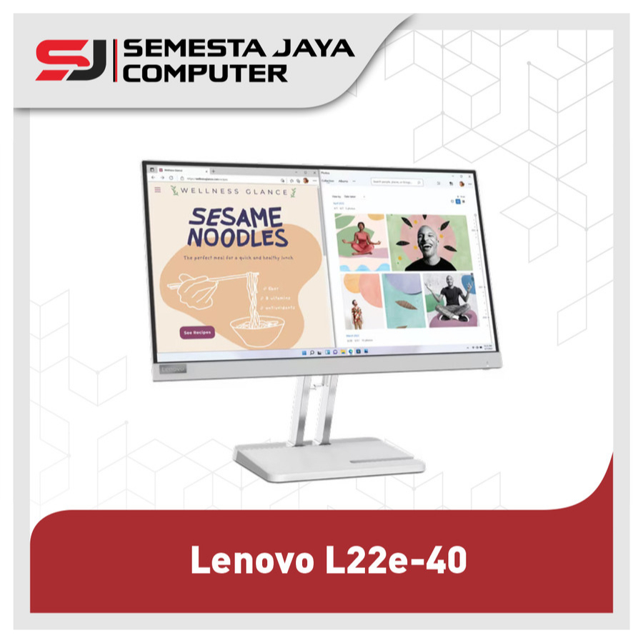 Monitor Lenovo L22e-40 22&quot; FHD VA 4ms 75Hz Freesync HDMI VGA - L22e 40