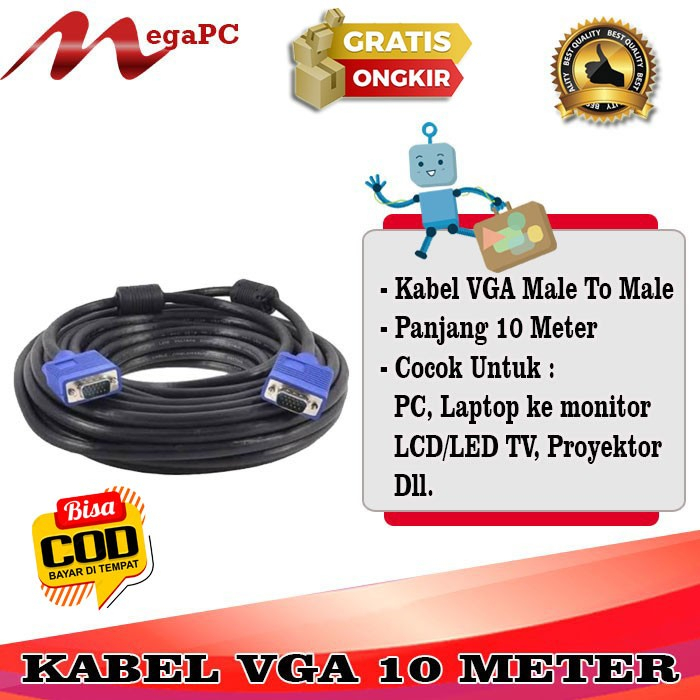 Kabel VGA 10 Meter