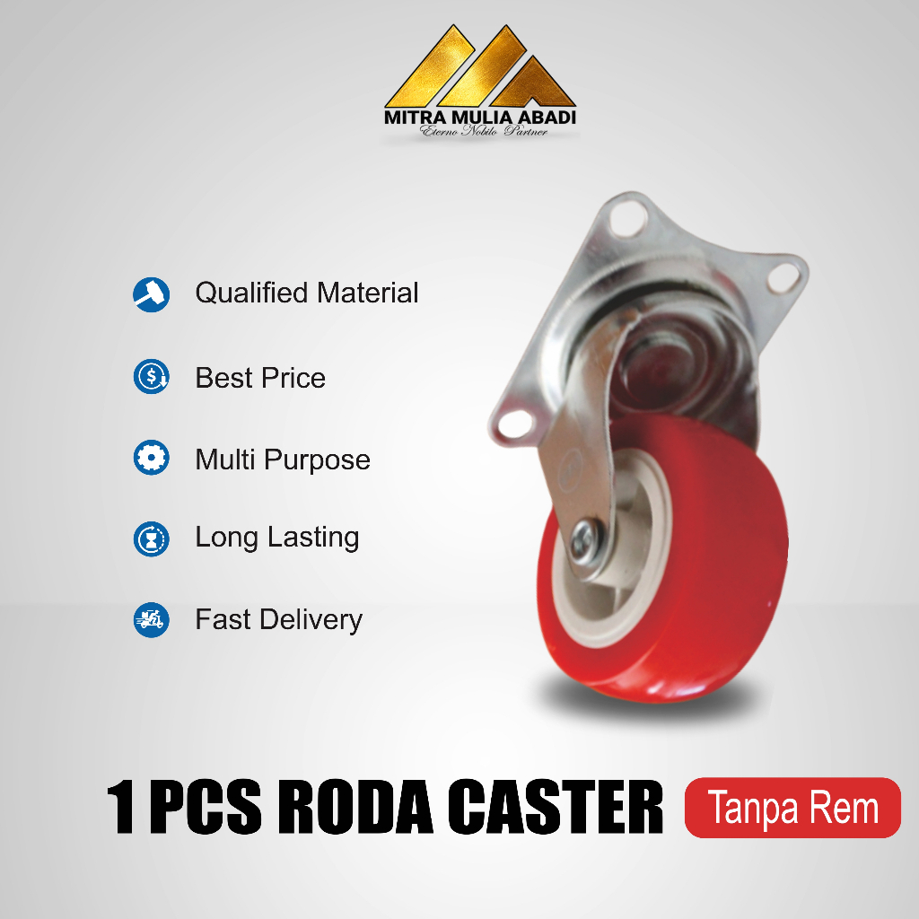 1PCS Casters Roda merah 50mm (2 inch) - per pcs l Kaki Roda Etalase