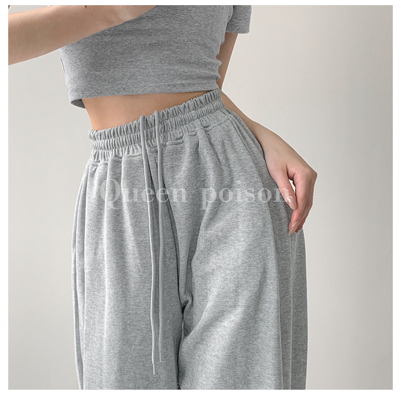 Celana Highwaist Wanita Polos Katun Oversize Serut Pants