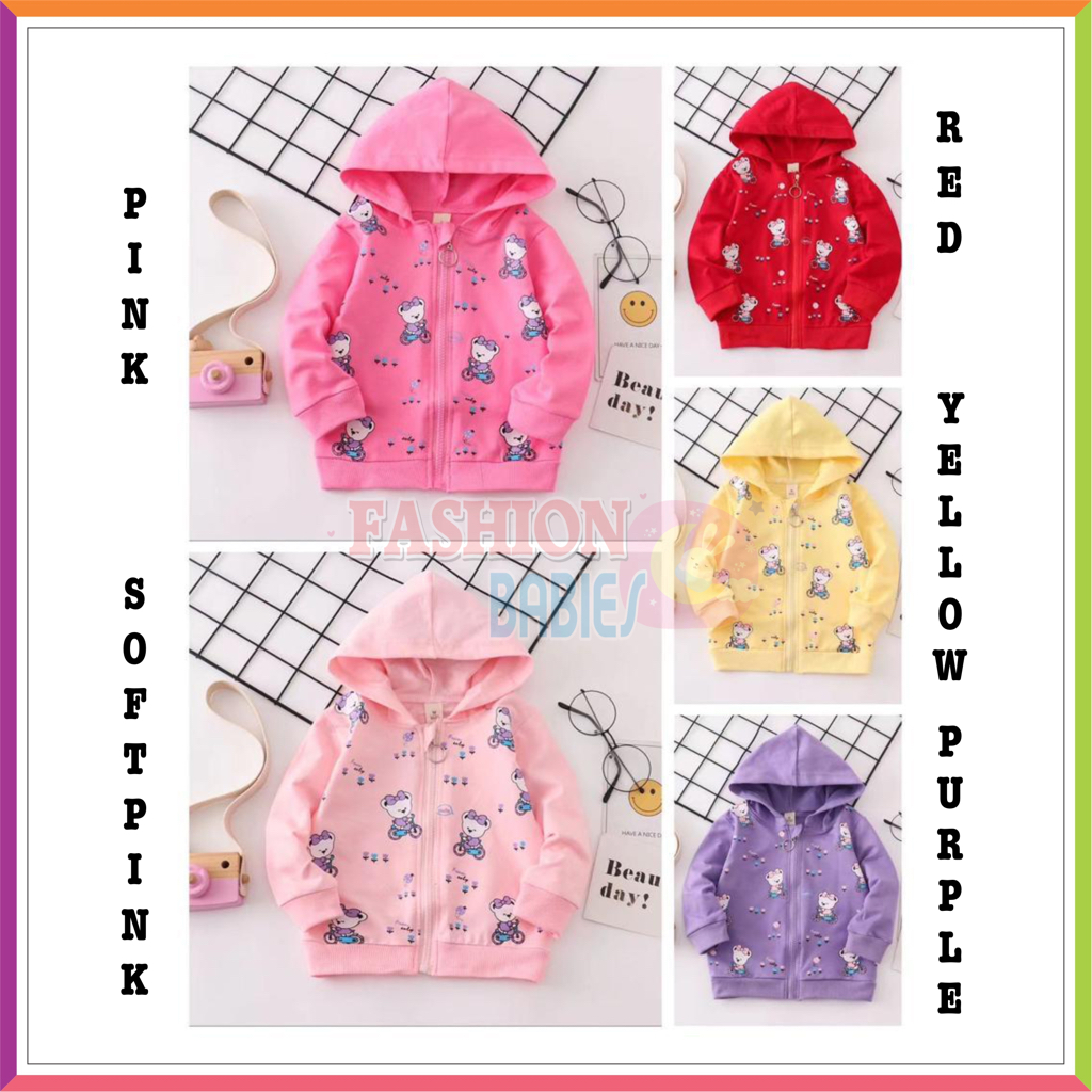 LS JAKET ANAK IMPORT | JAKET ANAK KATUN MURAH PEREMPUAN RESLETING 0-2 TH