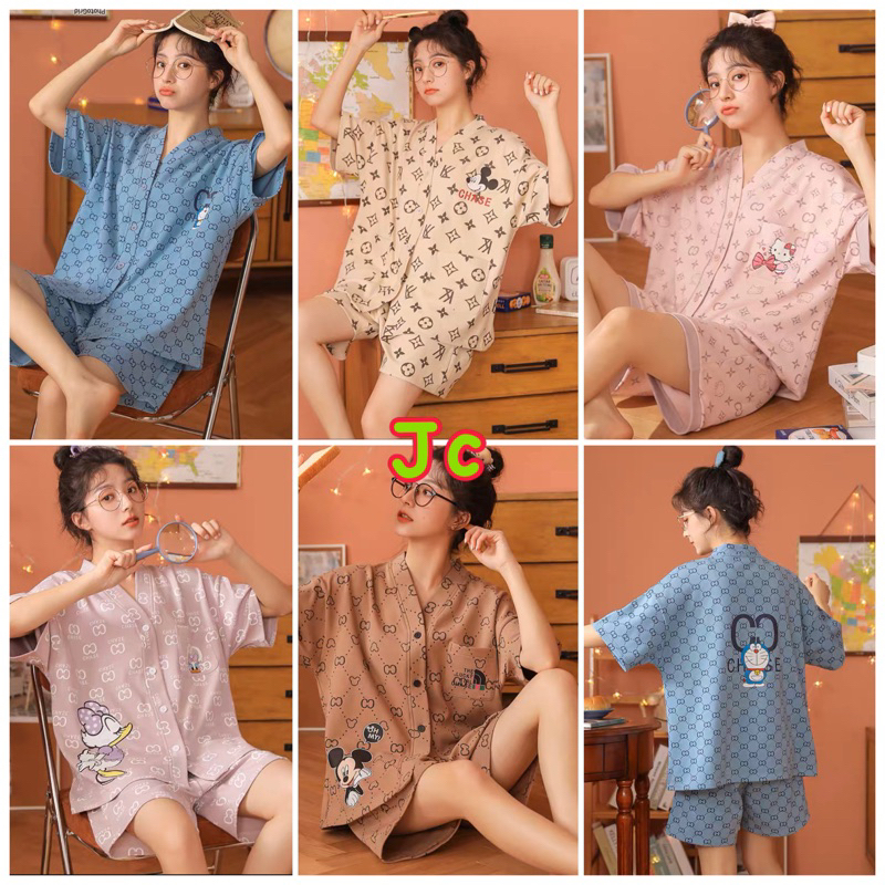 JC- SET Piyama Premium HP / Piyama wanita Sincia hotpant terbaru / Piyama wanita Import murah