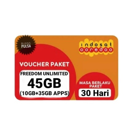 INDOSAT DATA FREEDOM UNLIMITED 45GB
