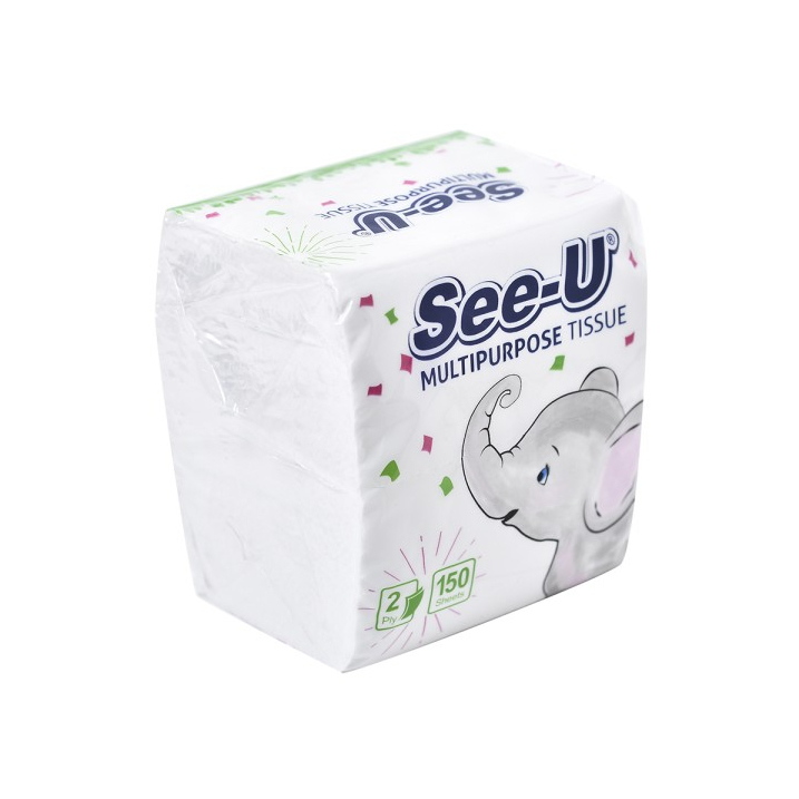 Tissue See U Multipurpose Pop Up Gajah 150 Sheets 1 Ply / Tisu kotak meja makan serbaguna