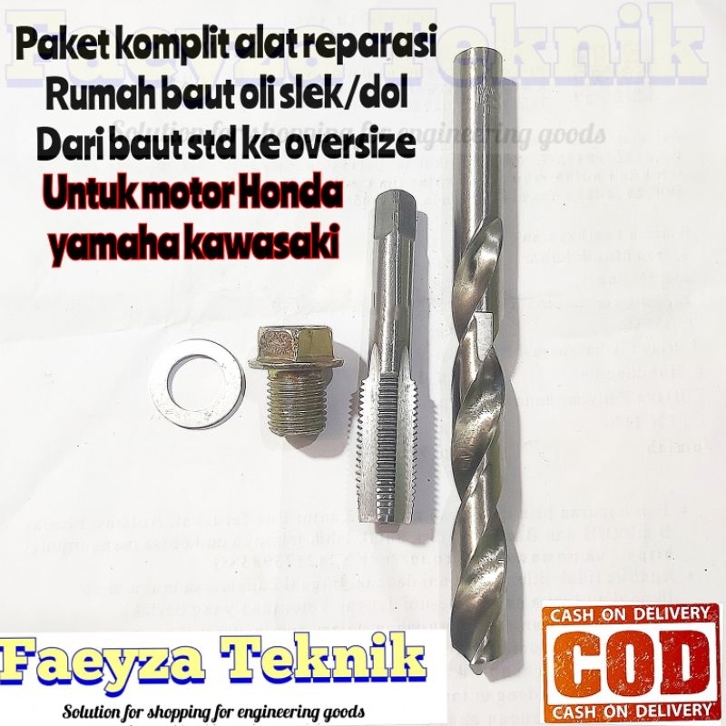 Paket Komplit Alat Reparasi Rumah Baut Oli Slek Dol Dari Baut Std Ke Oversize baut 19 kunci 17 Untuk