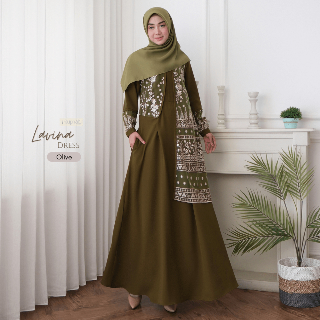 KUPNAD Gamis Flowy Premium - Lavina Dress gamis cantik bahan adem dan nyaman