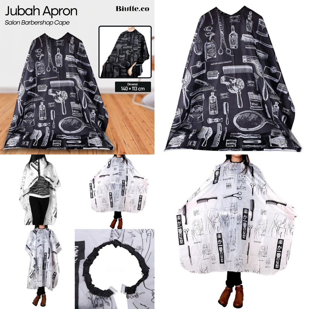 Jubah Apron Kalin Klip Pangkas Rambut Salon Barbershop Cape - WB01 HA46 B03