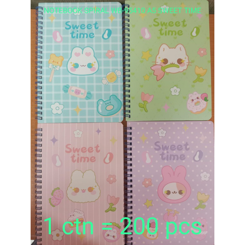 

buku notebook ring spiral a5 motif sweet time satuan