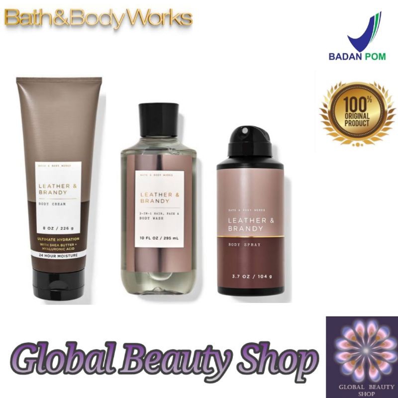 Leather &amp; Brandy BBW - (Body Cream - Body Lotion - Shower Gel - Spray)