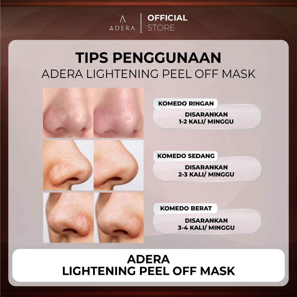 Paket ADERA Lightening Peel Off Mask Mencerahkan Kulit Tampak Lebih Halus dan Lembut Sudah BPOM 100% ORIGINAL