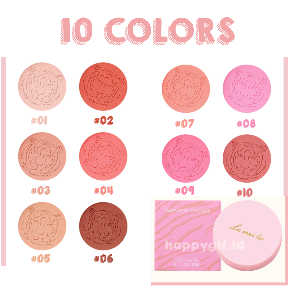LAMEILA Tiger Blush On Free Kuas Palette Matte Anti Air Tahan Lama LA221 5186