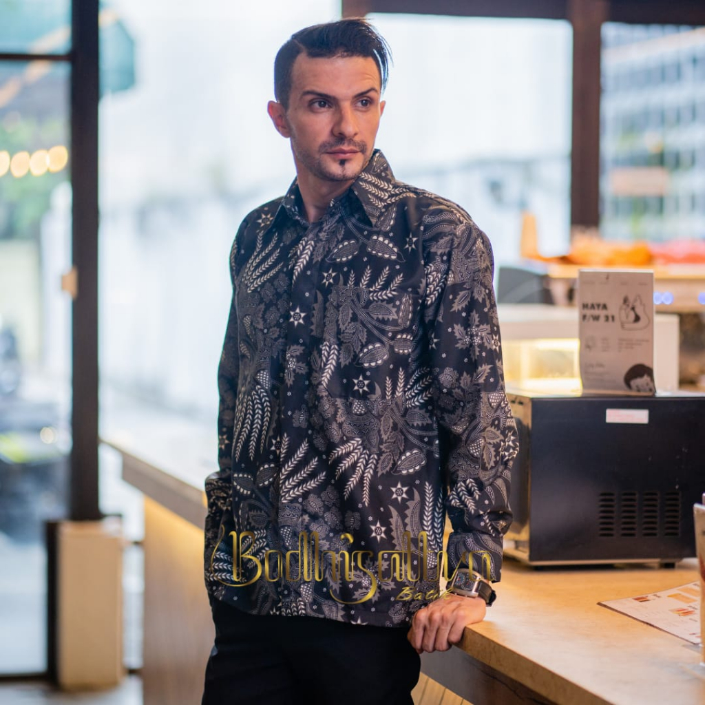 Batik pria hitam batik pria lengan panjang batik pria lengan pendek batik pria premium batik pria le