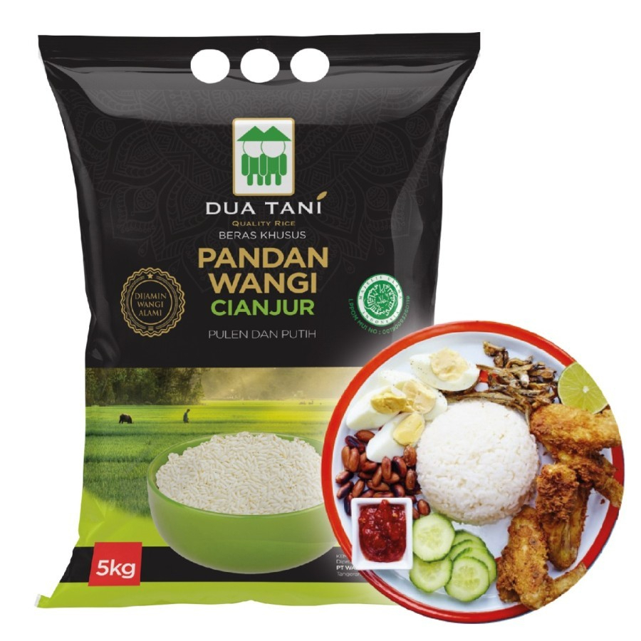 

Beras Khusus Cianjur Pandan wangi dua tani 5Kg - HALAL- Pulen wangi