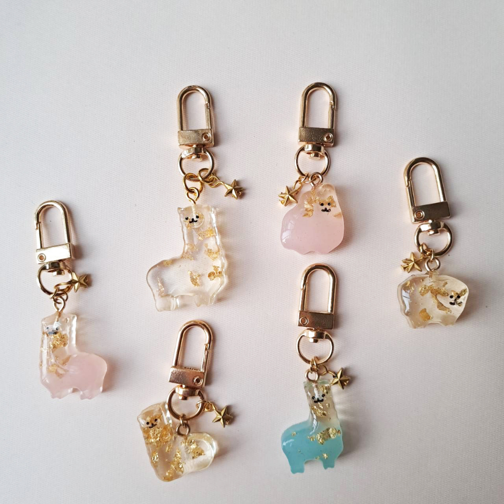 Keychain llama Alpaca Sheep Resin mini