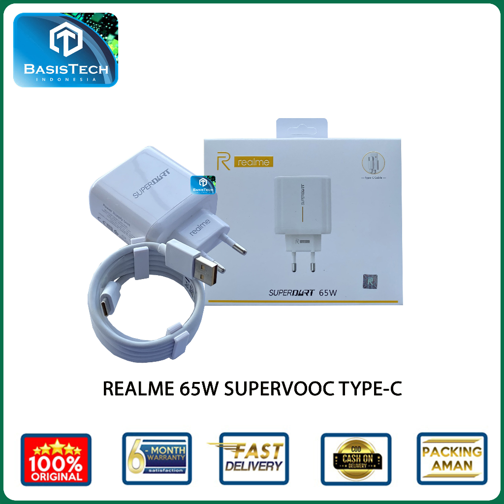 CHARGER REALME MICRO USB V8 TYPE C 65W SUPERDART ORIGINAL QUALITY