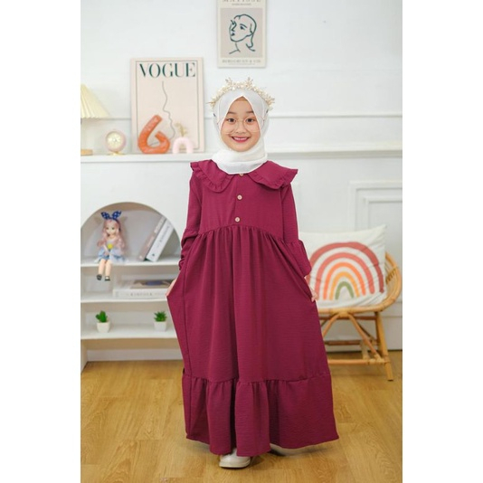 GAMIS ANAK PEREMPUAN USIA 2 4 6 8 10 12 TAHUN GAMIS ANAK TANGGUNG DRESS ANAK BAHAN CRINKLE