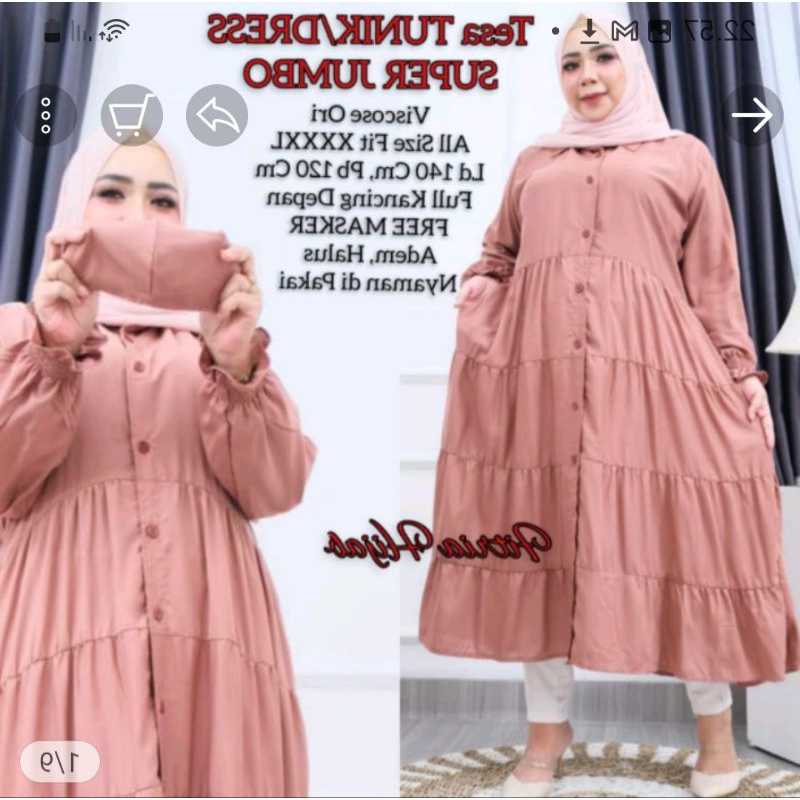 MIDI DRES  KATUN RAYON BUSUI  //RINJANI MIDI BUSUI  MASA KINI