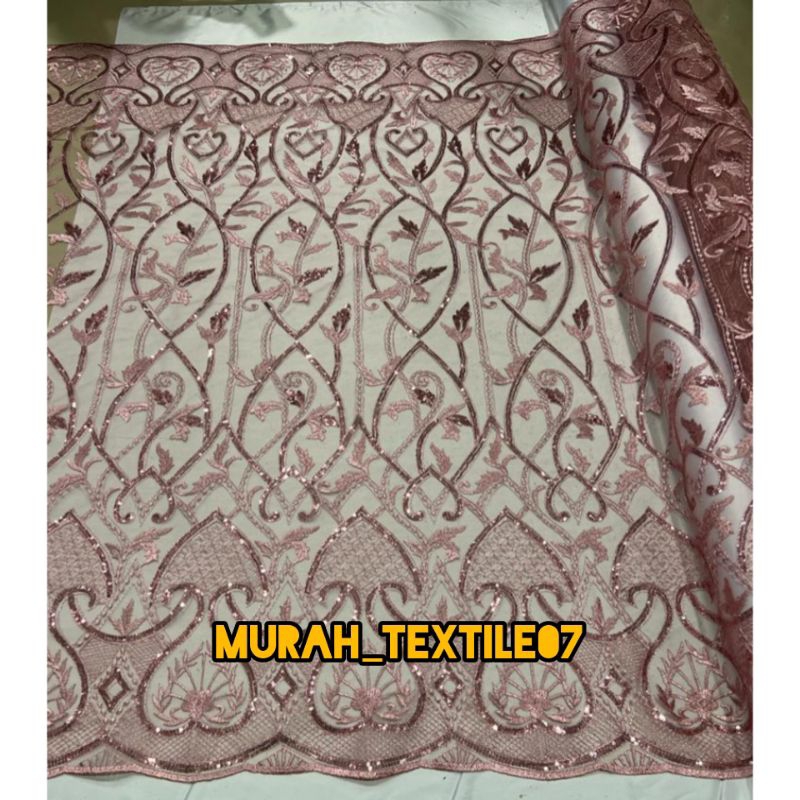 Kain Tile Payet squin bahan kebaya harga per 0,5 m