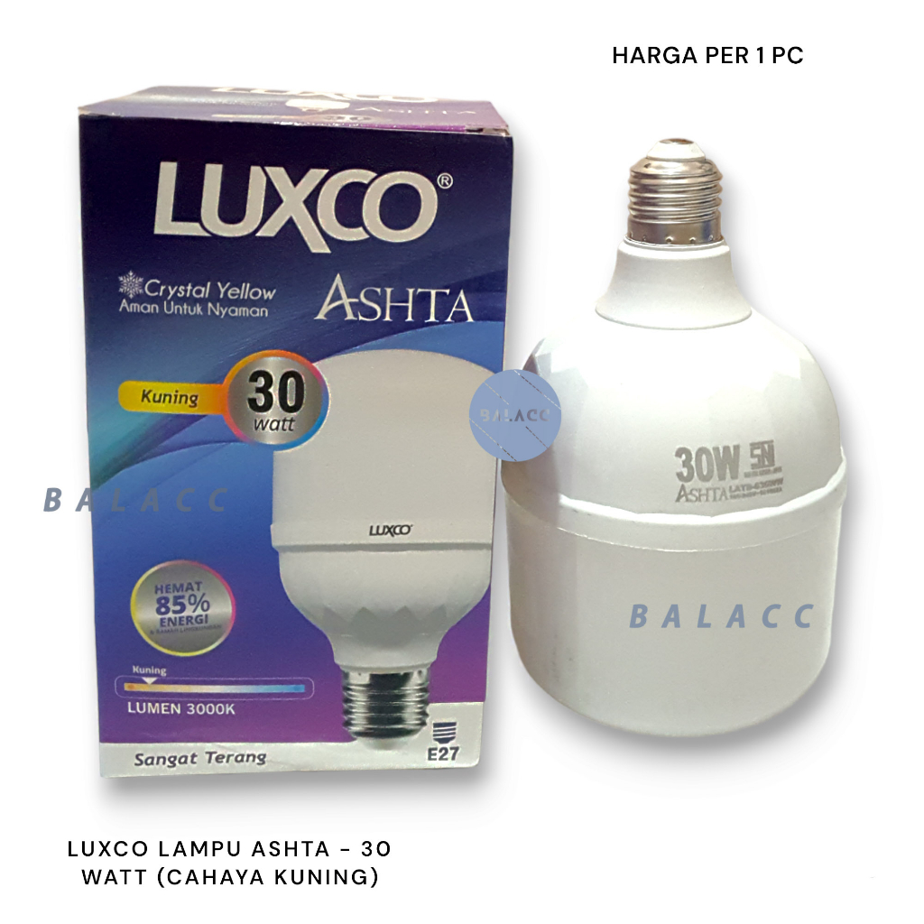 LAMPU LED LUXCO ASHTA 30 WATT 30W KUNING