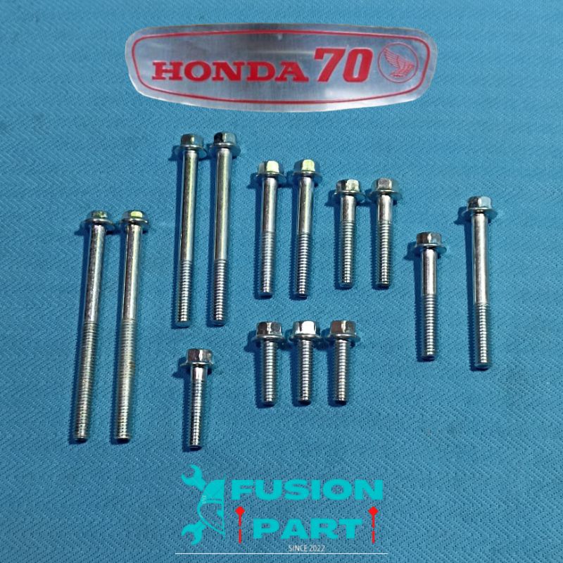 1 Set Baut Bak Blok Kanan Kiri Kopling Magnet Honda C70