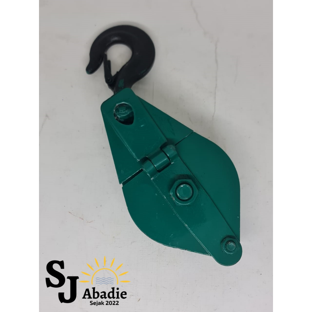 (1 PCS) Katrol Kapal Engkel Single Kerekan Sumur Besi RUSH Snatch Block Pulley 5 6 Inch | SJ ABADIE |